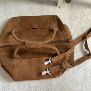 Tecovas genuine brown or tan suede bag